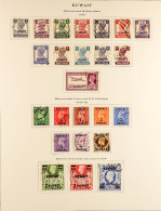 1923 - 1955 COLLECTION Of Used Stamps On SG Kuwait Album Pages With Highers Values, Many Sets (75+ Stamps) - Koeweit