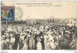 *  13 MARSEILLE EXPOSITION INTERNATIONALE D'ELECTRICITE 1908 ESPLANADE PALAIS DE L'ENERGIE BAL D'ENFANTS VIGNETTE - Internationale Tentoonstelling Voor Elektriciteit En Andere