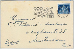 59956 - GERMANY - POSTAL HISTORY - 1936 Olympic Postmark On COVER - Ete 1936: Berlin