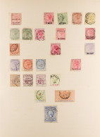 1877 - 1998 COLLECTION Of Chiefly Used Stamps On Album Pages, 1877 Â½d On 10d Rose Overprinted 'CANCELLED', 1878 17c On  - Maurice (...-1967)