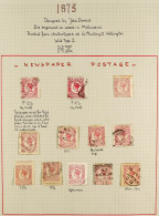 1873 - 1892 Â½D 'NEWSPAPER POSTAGE' Small Collection Includes Wmk 'NZ', No Wmk Perf 12Â½ (2 Used, Distinct Shades), Othe - Other & Unclassified