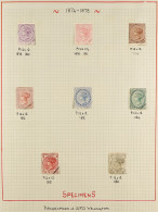 1874 - 1878 FIRST SIDEFACES Collection Of 42 Stamps On 4 Album Pages, Includes A Rare Complete Set Of Values With The Di - Other & Unclassified