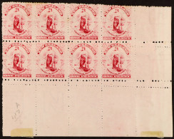 1904 (Feb) 1d Pale Carmine 'Universal' 'dot' Plate With Mixed Perfs (SG 351a) Block Of 8 From The Bottom-right Corner Of - Sonstige & Ohne Zuordnung