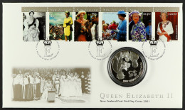 2001 Royal Visit Coin First Day Cover With $5 Silver Proof Coin (bullion Weight 28.28g). Only 200 Covers Issued. - Sonstige & Ohne Zuordnung