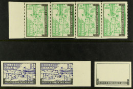 OBLIGATORY TAX VARIETIES 1959 1c Light Emerald & Black (SG 675, Scott RA37) Imperf Block Of 12 & Imperf Vertically Strip - Panama