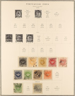 PORTUGUESE INDIA USED COLLECTION On Scott Portuguese India Album Pages, Quite Comprehensive For 1877 To 1974 With Many S - Andere & Zonder Classificatie