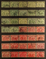 1910-13 DOUBLE HEADS Used On Protective Pages, Values To 2s With Duplication, Note 2d Perf 15 (7). Stc Â£1000+. (approx  - Other & Unclassified