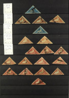 CAPE OF GOOD HOPE TRIANGLES COLLECTION On Stock Book Pages, 1853 4d Deep Blue On Blued, 1d Brick-red & 4d Deep Blue On S - Unclassified