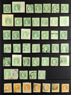1860-61 IMPERF ISABELLAS Used Chiefly 4-margined Examples On Protective Pages, Edifil Stc â‚¬1300+ (120+ Stamps). - Sonstige & Ohne Zuordnung