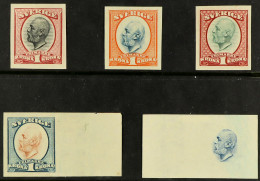 1900 KING OSCAR II IMPERF COLOUR PROOFS Printed On Ungummed Thin Watermarked Paper, Includes 1k Four Different Colour Pr - Sonstige & Ohne Zuordnung