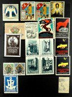 CINDERELLA / EXHIBITION LABELS. 1890's - 1930's Collection On Protective Pages (180+ Items) - Andere & Zonder Classificatie