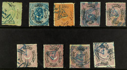 MOUNT ATHOS LOCAL STAMPS 1880 Triangular Handstamp Used Group, Mixed Condition. (9 Stamps) - Other & Unclassified