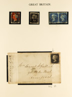 1840-1900 COLLECTION In Album, Includes 1840 1d Penny Blacks (x3, One On Cover) & 2d Blue Pair Used, 1856-58 1d Plate 11 - Andere & Zonder Classificatie