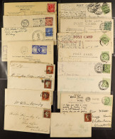 1841 - 1951 COVERS AND CARDS. Includes 1d Reds On Blued Paper. Approximately 100 Covers And 40 Postcards. - Autres & Non Classés