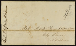 STAMP - 1847 (11th March) A Letter Charged â€˜1s/-â€™ From Kingston, JAMAICA, To London, Via Southampton, Following The  - ...-1840 Préphilatélie