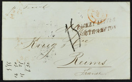 STAMP - 1852 (13th Nov) A Letter From Rio De Janeiro, BRAZIL, To Reims, France, Via Southampton, Carried By RMSP â€˜Tevi - ...-1840 Vorläufer