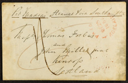 STAMP - 1854 (25th Sept) A Letter From Adelaide, SOUTH AUSTRALIA, To London, Via Southampton, Initially Paid Sixpence Wi - ...-1840 Voorlopers