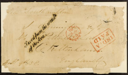 STAMP - 1858 (9th Feb) The Remnants Of A Letter Recovered From The WRECK Of The P.& O. Companyâ€™s â€˜Avaâ€™ Wrecked Off - ...-1840 Voorlopers