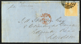 STAMP - 1858 (16th May) A Letter Prepaid Sixpence (Victoria, 6d, Orange-yellow, Full Margins And Tied) From Melbourne, A - ...-1840 Voorlopers