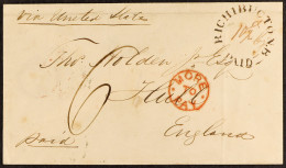 STAMP - 1858 (10th Sept) Envelope Directed â€˜via United Statesâ€™ From Richibucto, NEW BRUNSWICK, To Hull, England, Pai - ...-1840 Vorläufer