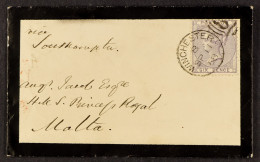 STAMP - 1858 (11th Sept) A Mourning Envelope From Winchester To H.M.S. â€˜Princess Royalâ€™ (ex â€˜Prince Albertâ€™) At  - ...-1840 Prephilately