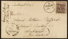STAMP - 1860 (9th Jan) Envelope Bearing 6d, From Stirling, Scotland To Auckland, New Zealand, Carried Out Of Southampton - ...-1840 Voorlopers