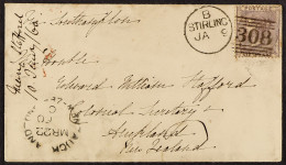 STAMP - 1860 (9th Jan) Envelope Bearing 6d, From Stirling, Scotland To Auckland, New Zealand, Carried Out Of Southampton - ...-1840 Precursori