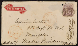 STAMP - 1861 (31st Aug) Envelope (pre-directed â€˜VIA SOUTHAMPTONâ€™) Pre-paid Sixpence From Ledbury, England, To Mangal - ...-1840 Préphilatélie