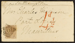 STAMP - 1861 (17th Nov) Envelope Paid Sixpence, With â€˜4dÂ½â€™ (in Red) Credited To Mauritius, From Carrickfergus, Irel - ...-1840 Precursori