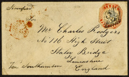 STAMP - 1862 (9th Jan) Envelope Of A Letter Paid With India 1854 4a (cut To Shape, Not Tied But With Correct '35' Cancel - ...-1840 Precursori