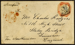 STAMP - 1862 (9th Jan) Envelope Of A Letter Paid With India 1854 4a (cut To Shape, Not Tied But With Correct '35' Cancel - ...-1840 Voorlopers