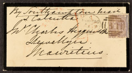 STAMP - 1862 (19th Aug) Mourning Envelope, Prepaid Sixpence, With Red â€˜1dâ€™ Credit To Mauritius, From Ashford Via Sou - ...-1840 Precursori