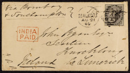 STAMP - 1862 (21st Aug) Envelope Bearing India 4a Black, With Boxed â€˜INDIA PAIDâ€™ From Sealkote, India, To Limerick,  - ...-1840 Voorlopers