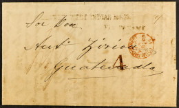 STAMP - 1866 (16th Nov)Â  Letter Weighing Over Half An Ounce And Charged Four Shillings With â€˜WEST INDIA MAILS / VIA P - ...-1840 Precursori