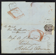 STAMP - 1864 (18th Nov) A Letter Prepaid Sixpence From London To Hobart, TASMANIA, Via Southampton, Carried From Southam - ...-1840 Prephilately