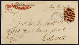 STAMP - 1867 (10th July) Envelope Of A Letter (pre-directed â€˜VIA SOUTHAMPTONâ€™ In A Banner Corrected To â€˜Marseilles - ...-1840 Vorläufer