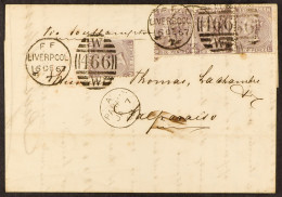 STAMP - 1867 (16th Dec) Letter Paid Two Shillings (4 X 6d) Directed â€˜via Southamptonâ€™ From Liverpool To Panama Thenc - ...-1840 Prephilately