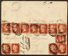STAMP - 1872 (14th Sept) Envelope (opened And Creased) Paid A Shilling With 12 1d Red Stamps, 6 Over Top Fold Of Cover,  - ...-1840 Prephilately