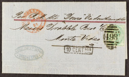 STAMP - 1875 (8th April) A Letter Paid A Shilling (the Stamp Cancelled With â€˜498â€™ Of Manchester) Directed To â€˜Dour - ...-1840 Vorläufer