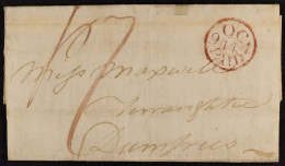 STAMP - 1794 (14 Oct) EL To Dumfries With Very Fine Strike Of The London Circular Experimental 'PAID' Datestamp In Red ( - ...-1840 Vorläufer