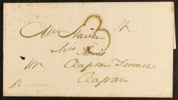 STAMP - 1810 (6 Jan) EL London To Clapton, Hackney With Red Oval â€˜7 Oâ€™Clock JA 6 1810â€™ And In The Same Ink A Large - ...-1840 Préphilatélie
