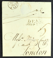 STAMP - DEAL SHIP LETTER 1796 (July) Wrapper To London From St. Bartholomew (Guadeloupe), Showing Scarce Upright Curved  - ...-1840 Préphilatélie