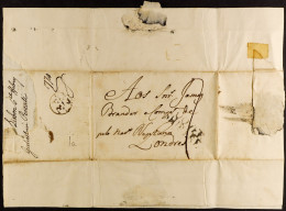 STAMP - DOVER SHIP LETTER 1774 Entire Letter From Lisbon To London, With Robertson Type S. 1a, And Undated Wrapper 'pr.  - ...-1840 Vorläufer