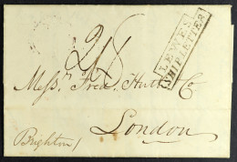 STAMP - LEWES SHIP LETTER 1829 (Dec) Entire Letter From New York To London, Showing A Good Step Type 'LEWES / SHIP LETTE - ...-1840 Préphilatélie
