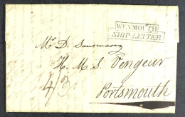 STAMP - WEYMOUTH SHIP LETTER 1810 (August) Entire Letter From Guernsey To H.M.S. Vengeur, Portsmouth Showing Good Uprigh - ...-1840 Voorlopers