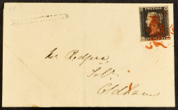 1840 (18 Dec) EL From Stalybridge To Oldham Bearing 1d Black 'JA' Plate 6 With 4 Neat Margins, Tied By Indistinct Red Ma - Unclassified
