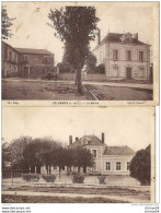 09pey  41 SELOMMES LOT DE 2 CPA LA MAIRIE ET L'ECOLE DES FILLES - Selommes