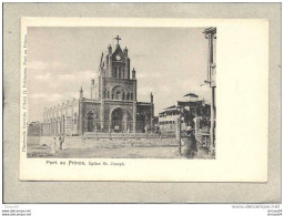 10thi  HAITI VUE PORT AU PRINCE EGLISE SAINT JOSEPH ANIMEE DOS NON DIVISE EN TTBE - Haiti