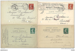 15Ve   LOT DE 4 CARTES POSTALES COMMERCIALES AUXERRE (VOIR SCANS) - Mercanti