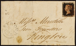 1840 1d Black, Plate 4 'EE', An Attractive Four Margined Example Used On A Front From Stroud, With June 1840 Cds Alongsi - Ohne Zuordnung